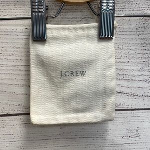 Small white J. Crew cloth jewelry dust bag 4" x 5"